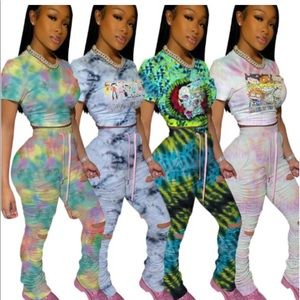 2 piece lounge set multicolor